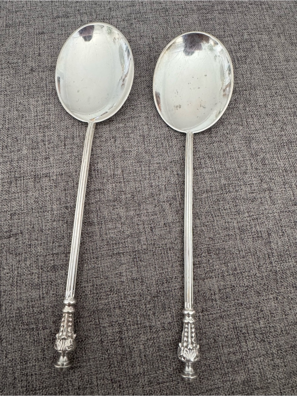 Pair of Antique 1901 Sheffield James Dixon & Sons Ltd 925 Silver Spoon